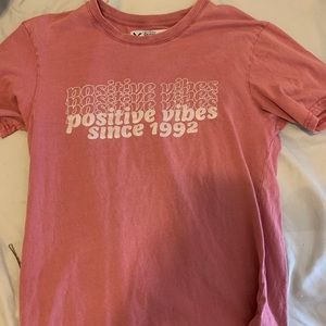 pink positive vibes dutch bros T shirt